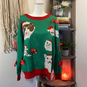 Tipsy Elves Cat Ugly Christmas Sweater